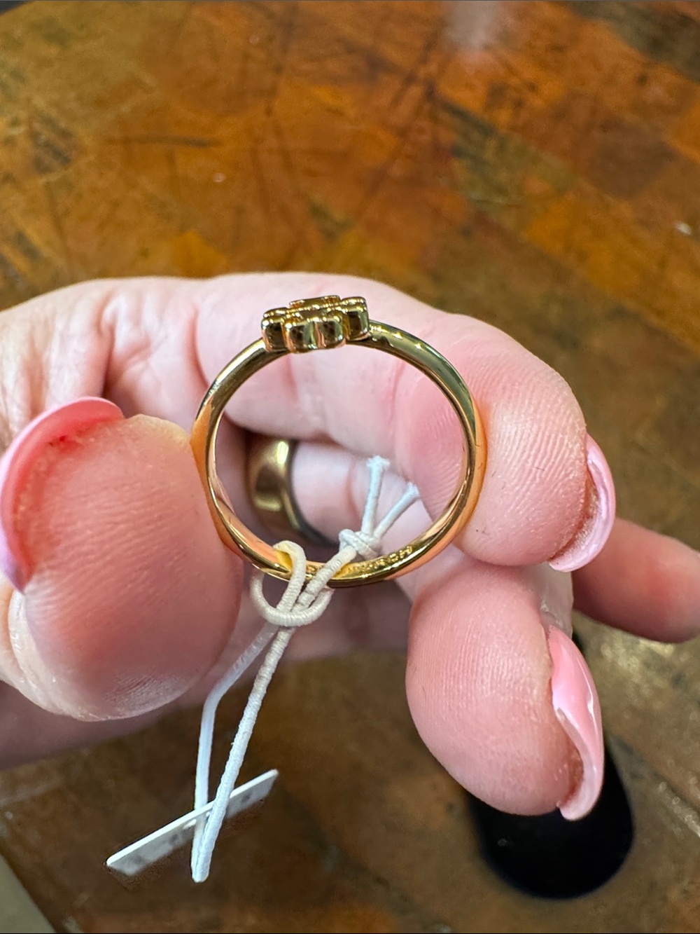 Tory Burch Gold-Tone Logo Ring - Picture 3 of 5